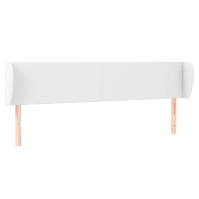 Vzglavna omarica - Nočna omarica - Posteljna omarica z ušesi belo 163x23x78/88 cm umetno usnje