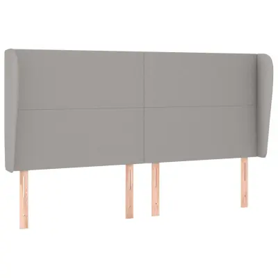 Vzglavna omarica - Nočna omarica - Posteljna omarica z ušesi svetlo sivo 203x23x118/128 cm blago