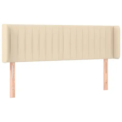 Vzglavna omarica - Nočna omarica - Posteljna omarica z ušesi krem 147x16x78/88 cm blago