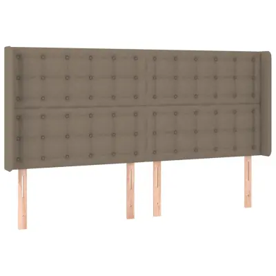 Posteljno vzglavje - Vzglavna omarica - Nočna omarica z ušesi taupe 203x16x118/128 cm blago