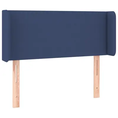 Vzglavna omarica - Nočna omarica - Posteljna omarica z ušesi modro 93x16x78/88 cm blago