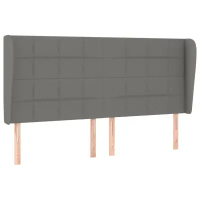 Vzglavna omarica - Nočna omarica - Posteljna omarica z ušesi temno sivo 163x23x118/128 cm blago