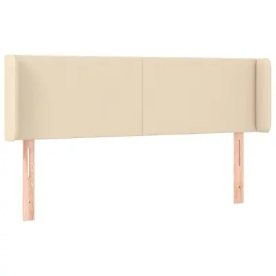 Vzglavna omarica - Nočna omarica - Posteljna omarica z ušesi krem 147x16x78/88 cm blago