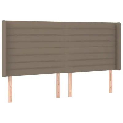 Posteljno vzglavje - Vzglavna omarica - Nočna omarica z ušesi taupe 163x16x118/128 cm blago