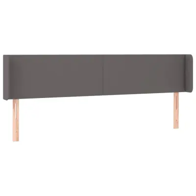 Vzglavna omarica - Nočna omarica - Posteljna omarica z ušesi sivo 203x16x78/88 cm umetno usnje
