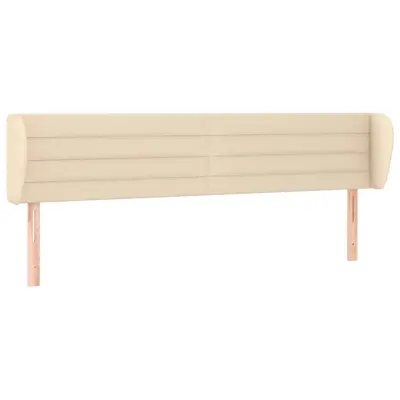 Vzglavna omarica - Nočna omarica - Posteljna omarica z ušesi krem 203x23x78/88 cm blago