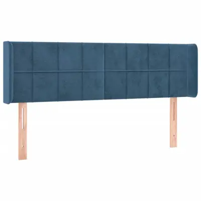Vzglavna omarica - Nočna omarica - Posteljna omarica z ušesi temno modro 147x16x78/88 cm žamet
