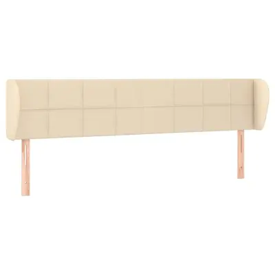 Vzglavna omarica - Nočna omarica - Posteljna omarica z ušesi krem 163x23x78/88 cm blago