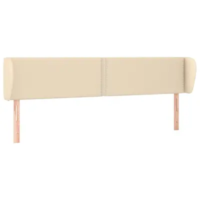 Vzglavna omarica - Nočna omarica - Posteljna omarica z ušesi krem 203x23x78/88 cm blago