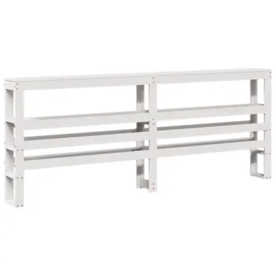 Posteljno vzglavje - Vzglavna omarica - Nočna omarica s policami belo 200 cm trdna borovina