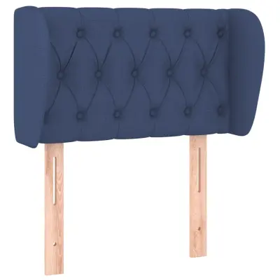 Vzglavna omarica - Nočna omarica - Posteljna omarica z ušesi modro 83x23x78/88 cm blago