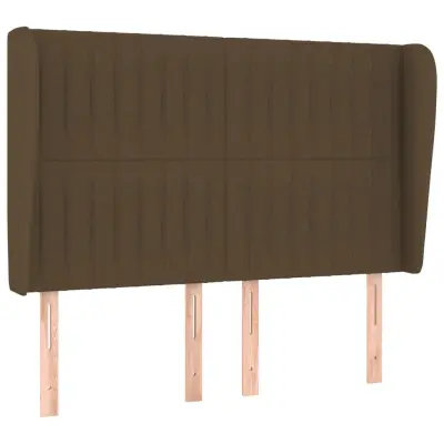 Vzglavna omarica - Nočna omarica - Posteljna omarica z ušesi temno rjavo 147x23x118/128 cm blago