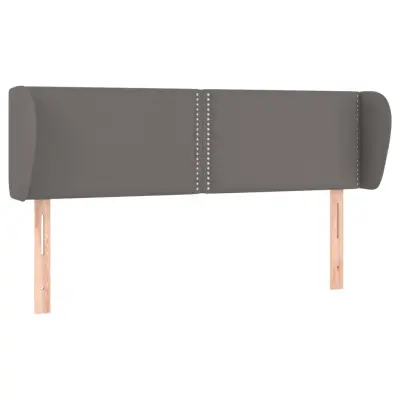 Vzglavna omarica - Nočna omarica - Posteljna omarica z ušesi sivo 147x23x78/88 cm umetno usnje