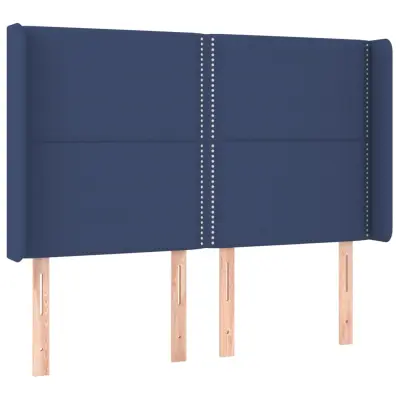 Vzglavna omarica - Nočna omarica - Posteljna omarica z ušesi modro 147x16x118/128 cm blago