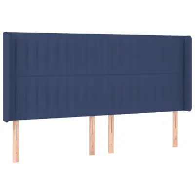 Vzglavna omarica - Nočna omarica - Posteljna omarica z ušesi modro 163x16x118/128 cm blago