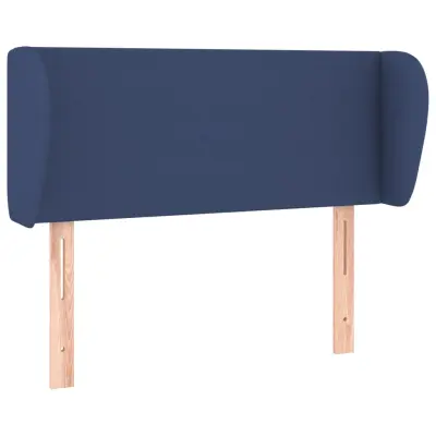 Vzglavna omarica - Nočna omarica - Posteljna omarica z ušesi modro 93x23x78/88 cm blago