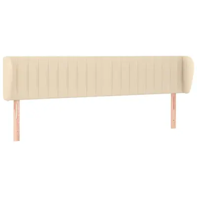 Vzglavna omarica - Nočna omarica - Posteljna omarica z ušesi krem 183x23x78/88 cm blago