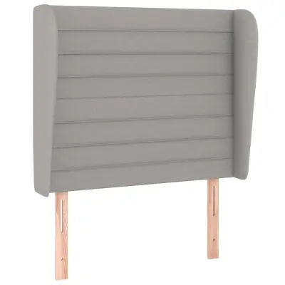 Vzglavna omarica - Nočna omarica - Posteljna omarica z ušesi svetlo sivo 83x23x118/128 cm blago