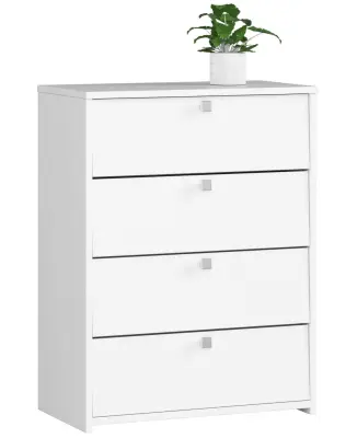 Omara za čevlje s 4 krilnimi vrati 60 cm - bela