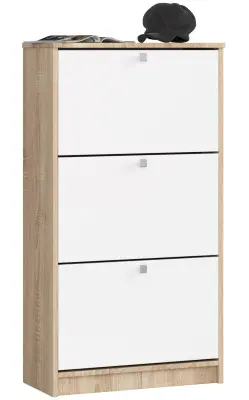 SHOE CABINET 3 TILTING DOORS 60 cm SONOMA OAK / WHITE