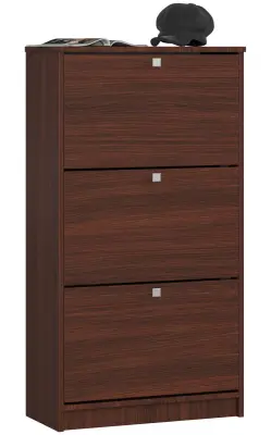Omara za čevlje s 3 krilnimi vrati 60 cm - wenge