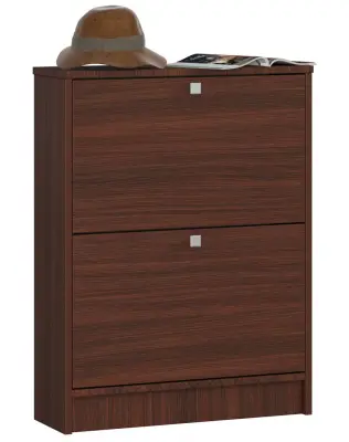 Omara za čevlje z 2 krilnimi vrati 60 cm - wenge
