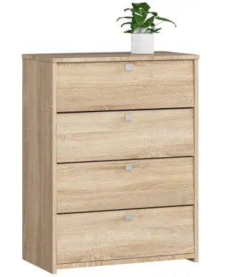 Omara za čevlje s 4 krilnimi vrati 60 cm - sonoma hrast