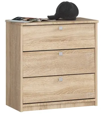 Omara za čevlje MINI 3 krilna vrata 60 cm - sonoma hrast