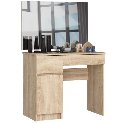 Toaletna miza z ogledalom CLP P-2/SL 900x600 LEVA SONOMA HRAST