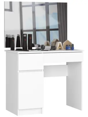 Toaletna miza z ogledalom CLP P-2/SL 900x600 LEVO BELO