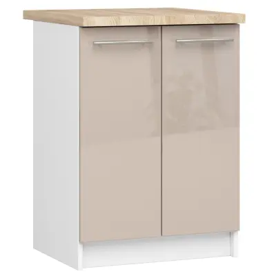 OLIWIA S60 2D Kabinet + BELA / KAPUCCINO SJAJ Vrh