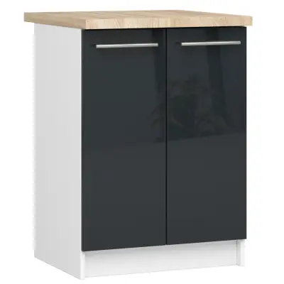 OLIWIA S60 2D Kabinet + BELA / GRAFITNI SJAJ Vrh