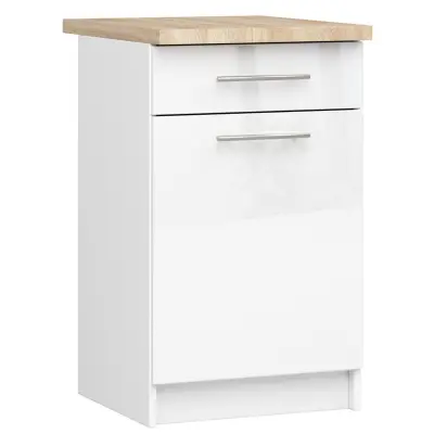 OLIWIA S50 SZ1 Kabinet + BELO / VISOKI SJAJ BELE Plošče