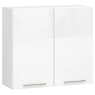 VISIČNI KUHINJSKI KABINET OLIVIA V 80cm BELE-BELE SIJAJ H720