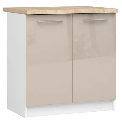 OLIWIA S80 Kabinet + BELA / KAPUCCINO Sijaj Vrh