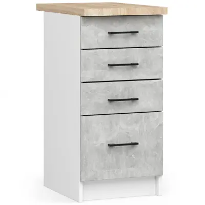 OLIWIA S40 SZ4 Kabinet + BELO / BETONSKA PLOŠČA