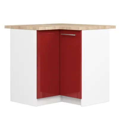 OLIWIA S90/90 Kabinet + BELA / RDEČA SJAJNA Plošča