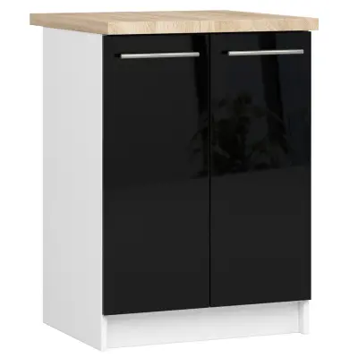 OLIWIA S60 2D Kabinet + BELA / ČRNA Sijajna Plošča