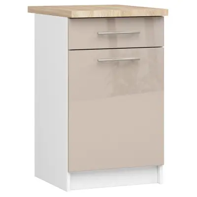 OLIWIA S50 SZ1 Kabinet + BELA / KAPUCCINO SJAJ Vrh
