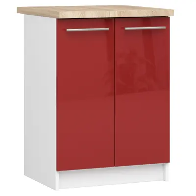 OLIWIA S60 2D Kabinet + BELA / RDEČA SIJAJNA Plošča