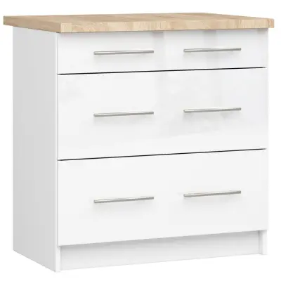 OLIWIA S80 3SZ Kabinet + BELO / VISOKI SJAJ BELE Plošče