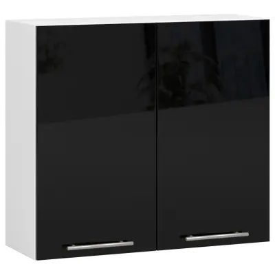 VISIČNI KUHINJSKI KABINET OLIVIA V 80cm BELO-ČRNEM SREBRU H720