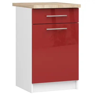 OLIWIA S50 SZ1 Kabinet + BELA / RDEČA SJAJNA Plošča