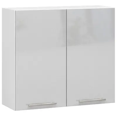 VISIČNI KUHINJSKI KABINET OLIVIA V 80cm BELO-METALIK SJAJ H720