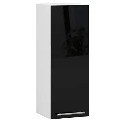 VISIČNI KUHINJSKI OMARICA OLIVIA W 30cm BELO-ČRNA SIJAJ H720