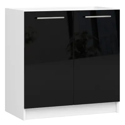 KUHINJSKI KABINET POD POMIVALNIKOM OLIVIA S 80cm BELO-ČRNIM SJAJEM