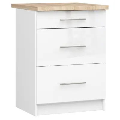 OLIWIA S60 Kabinet 3SZ + BELO / BELO SJAJ Zgornji
