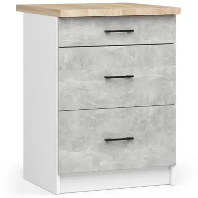 OLIWIA S60 3SZ omara + BELO / BETON vrh