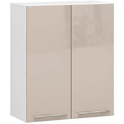 VISIČNI KUHINJSKI KABINET OLIVIA V 60cm BELO-KAPUČINO SIJAJ H720