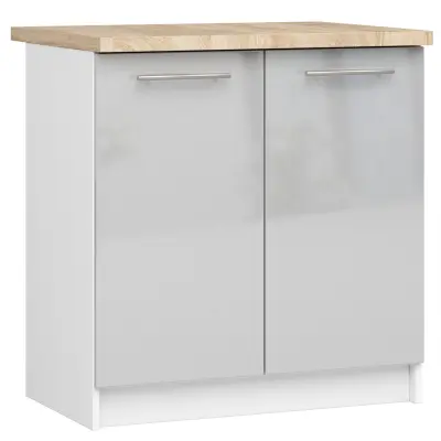 OLIWIA S80 Kabinet + BELO / METALNI SJAJ Vrh